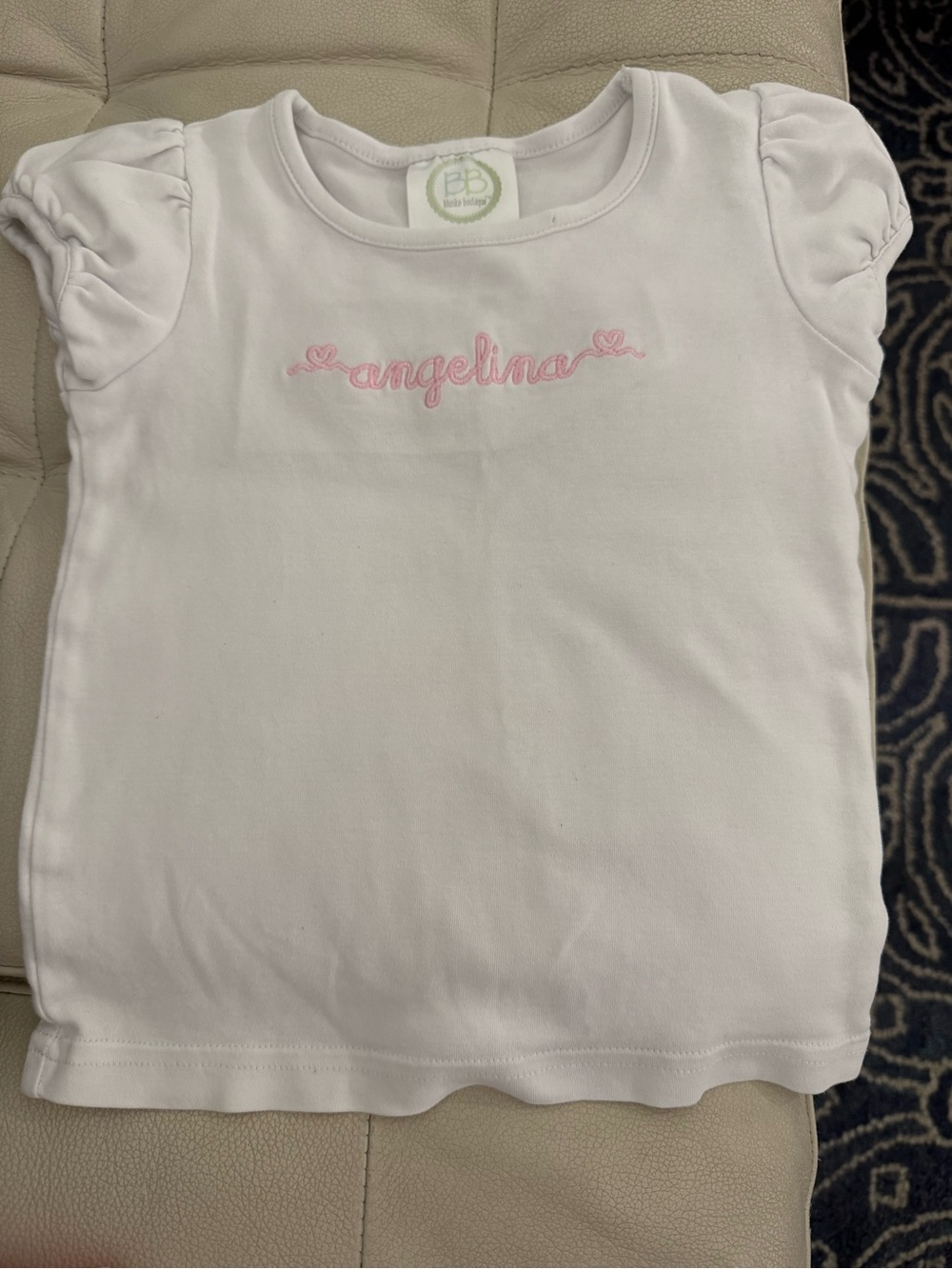 Beaufort Bonnet Tshirt with Pink 'angelina' Embroidery